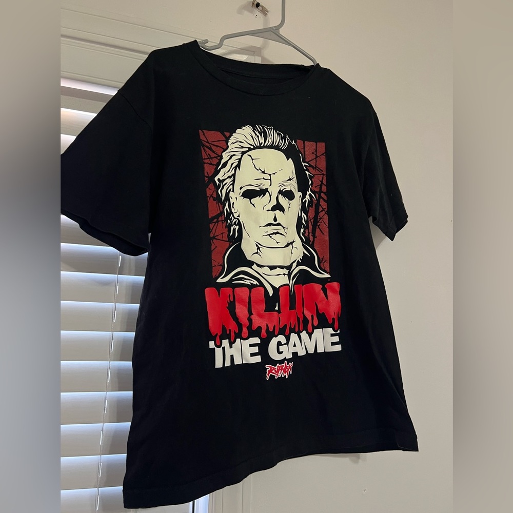 Mens Michael Myers t-shirt the face glows in the dark